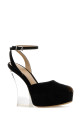 Black suede Fendi Illusion sandals Black FENDI (8X9107NBK)