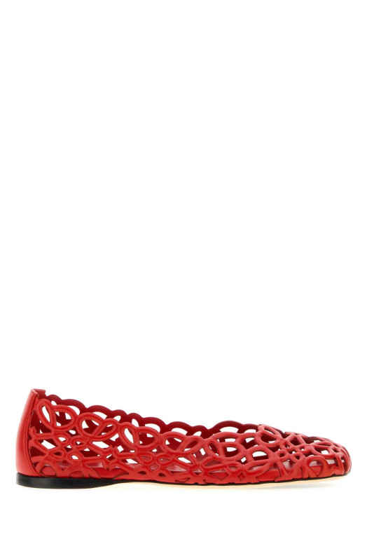Red leather Petal Anagram ballerinas Red LOEWE (LLST466X17)