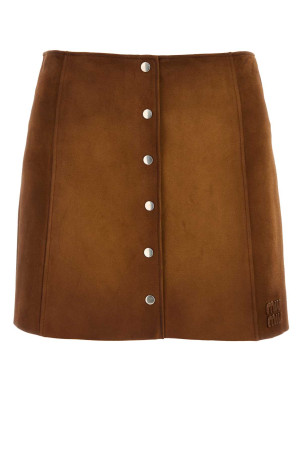 Brown suede mini skirt MIU MIU (MPD859SOOO19QL)