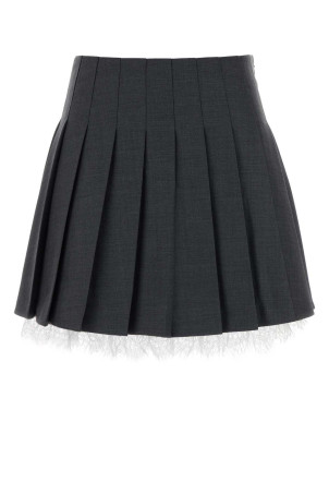 Dark grey twill mini skirt Gray SELF PORTRAIT (PF26006SKGR)