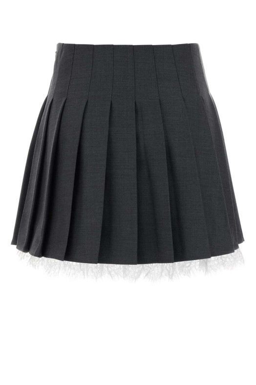 Dark grey twill mini skirt Gray SELF PORTRAIT (PF26006SKGR)