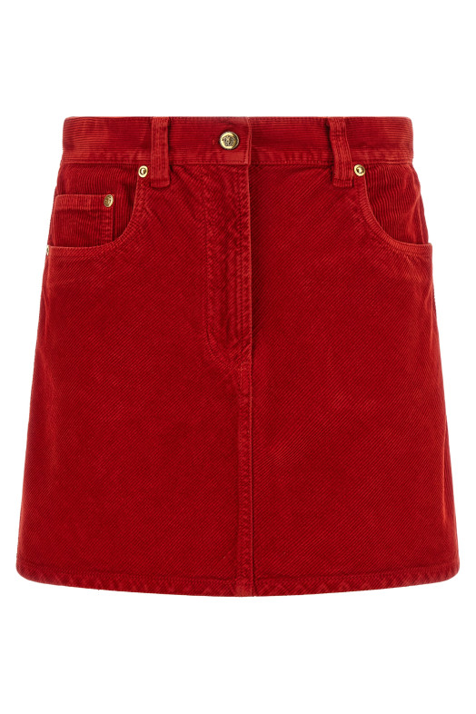 Юбка из вельвета, красная VERSACE 10267491A191671DA80