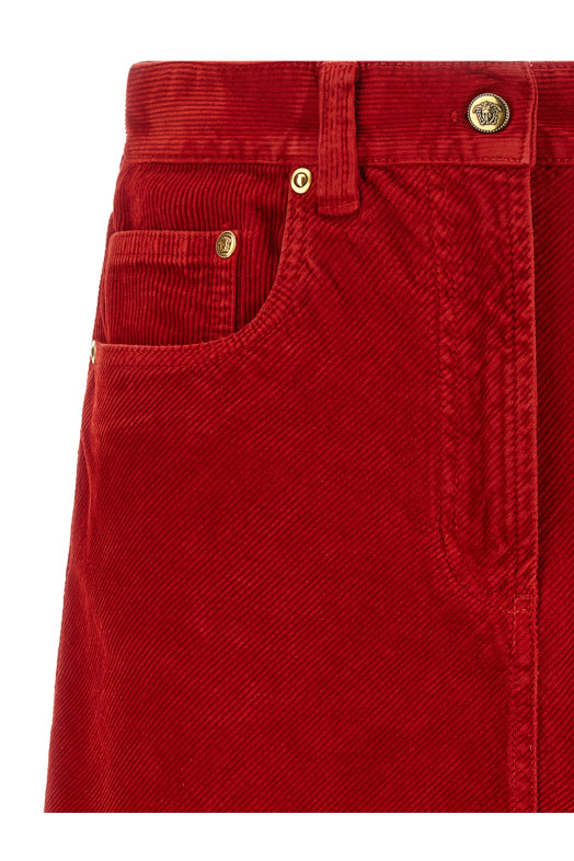 Юбка из вельвета, красная VERSACE 10267491A191671DA80