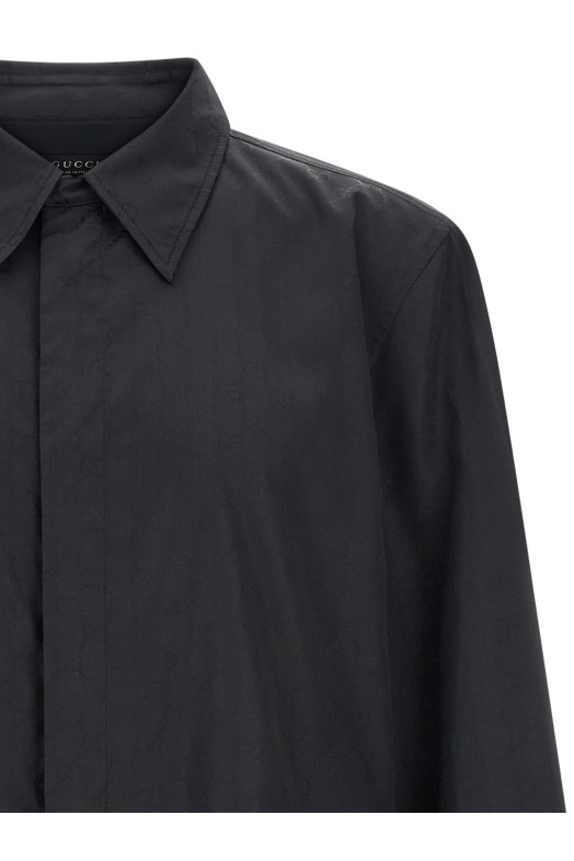 GG silk faille jacket Black