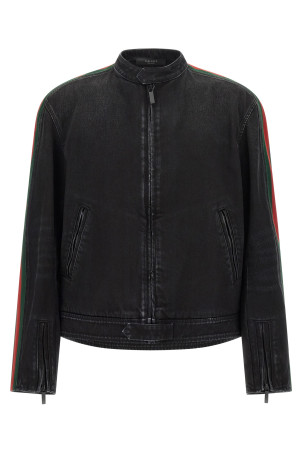 'Web' biker jacket Black