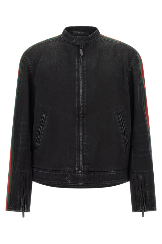 'Web' biker jacket Black