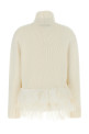 Platinum yarn sweater White