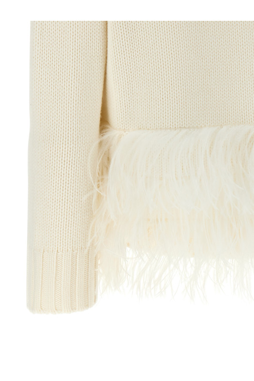Platinum yarn sweater White