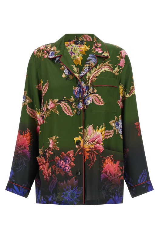 Floral print shirt Green