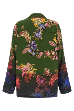 Floral print shirt Green