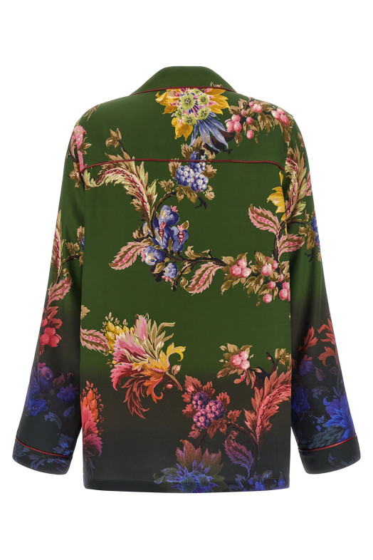 Floral print shirt Green