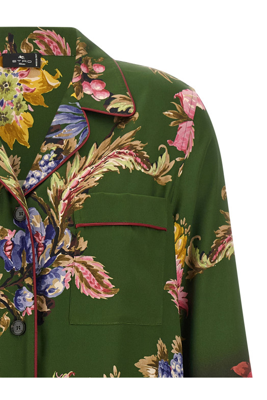 Floral print shirt Green