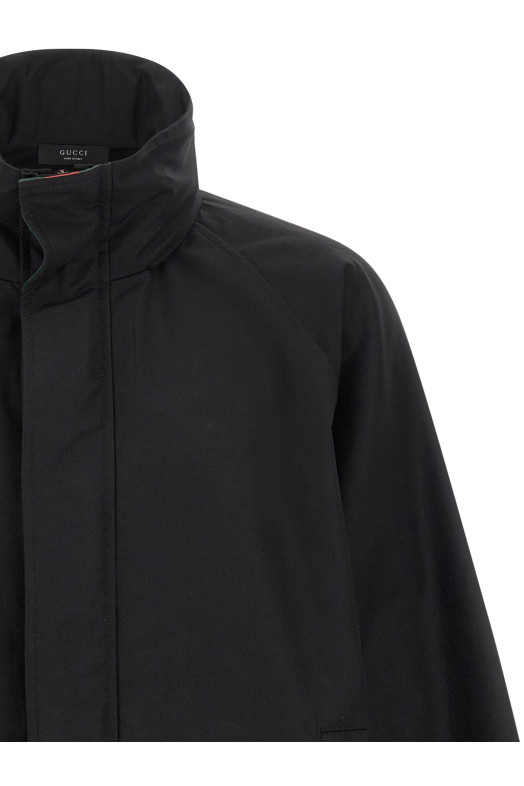 Removable hood jacket Black