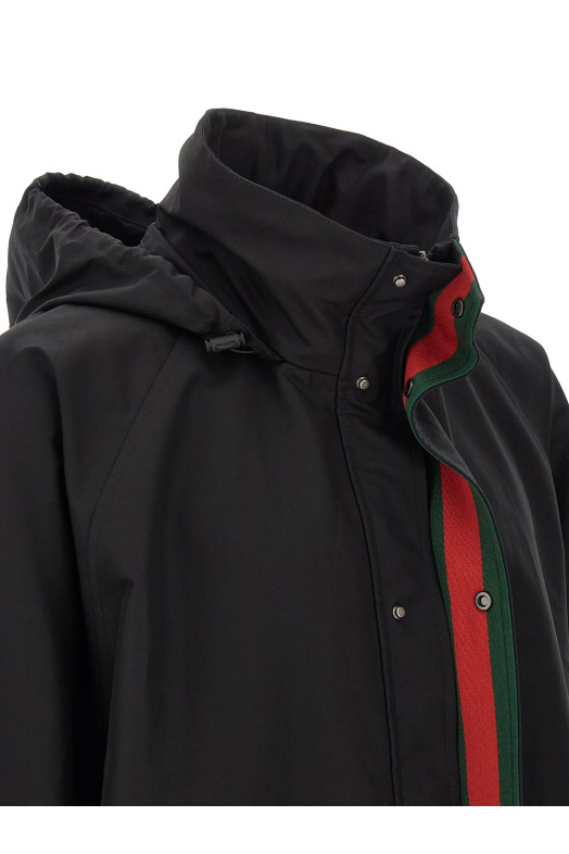 Removable hood jacket Black