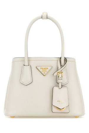 Chalk leather mini Prada Double handbag PRADA (1BA4972A4A)