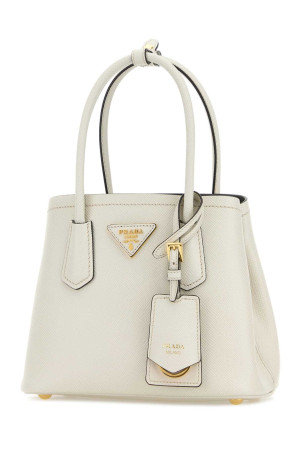 Chalk leather mini Prada Double handbag PRADA (1BA4972A4A)