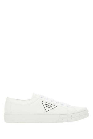 White gabardine Wheel sneakers Black PRADA (2EG302GUD)