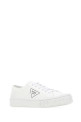 Белые кеды из габардина с колесиками, черные, PRADA (2EG302GUD)