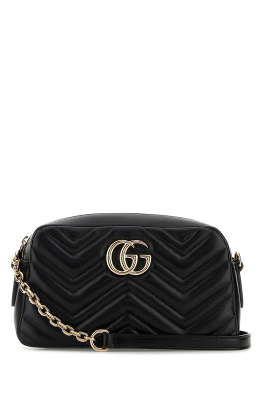 Black nappa leather GG Marmont crossbody bag Black GUCCI (855273AAFXD)