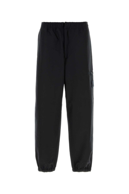 Брюки из шерстяной смеси цвета «полуночный синий» Black STONE ISLAND (L2S153100024S0F24)