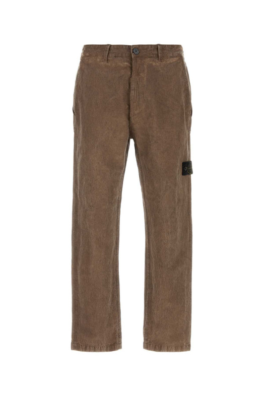 Брюки из смешанной ткани коричневого цвета STONE ISLAND (L2S153100039S0446)