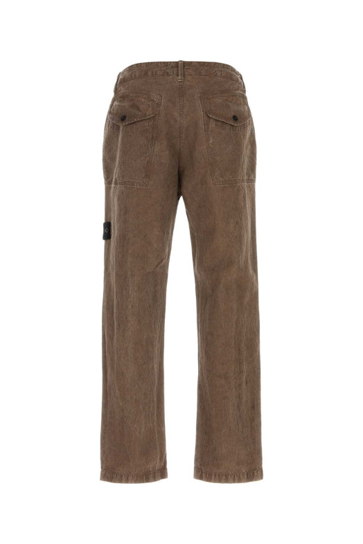 Брюки из смешанной ткани коричневого цвета STONE ISLAND (L2S153100039S0446)