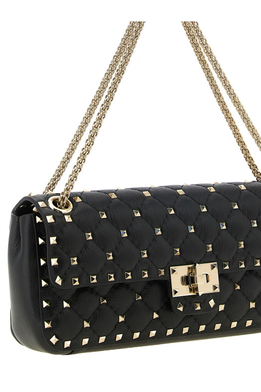 'Rockstud Spike' medium shoulder bag Black
