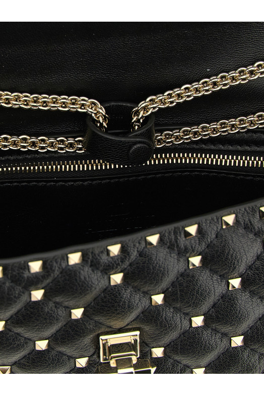 'Rockstud Spike' medium shoulder bag Black