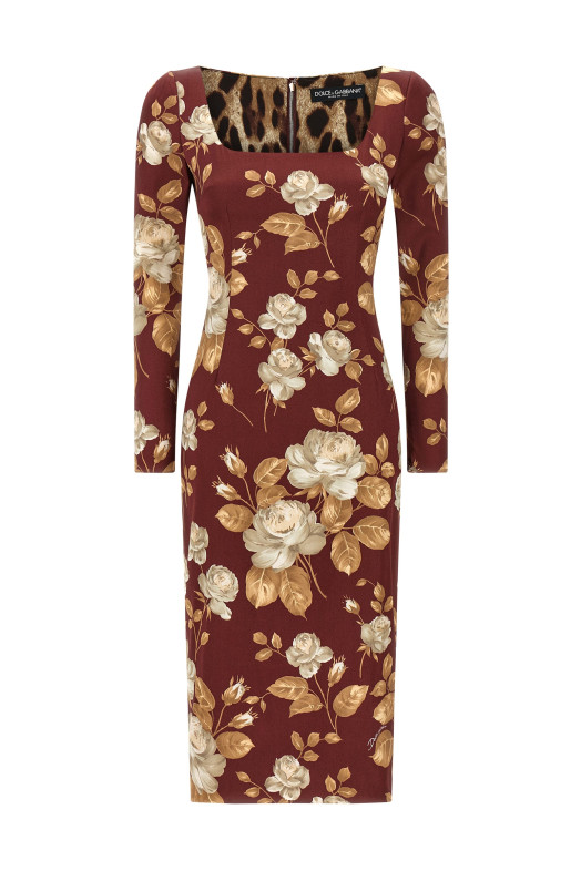 Платье с розовым принтом, разноцветное DOLCE & GABBANA F6TYGTFSIB8HR5QQ