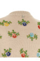 Floral embroidery cardigan Beige