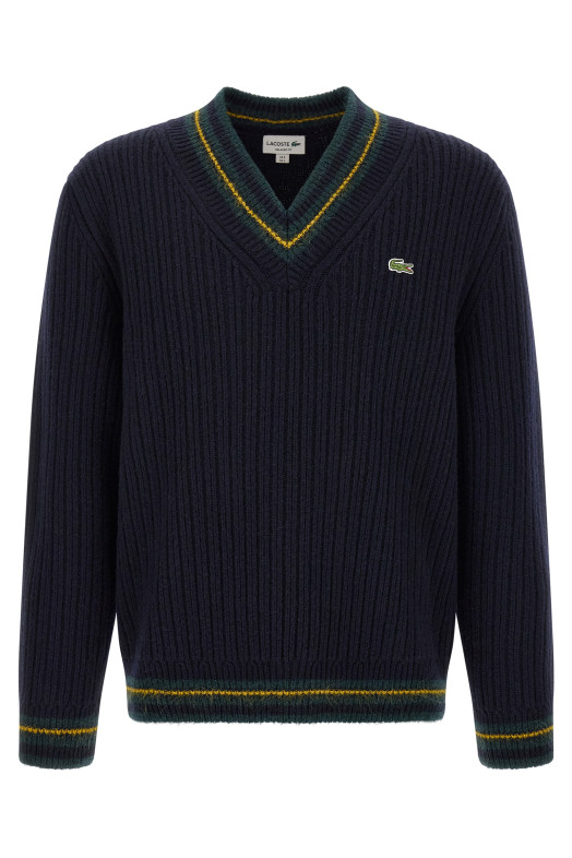 Синий свитер с V-образным вырезом Синий LACOSTE AH8576TDV