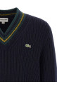 Синий свитер с V-образным вырезом Синий LACOSTE AH8576TDV