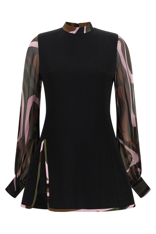 Black 'Marmo' cady dress Black