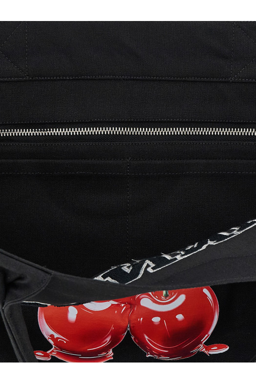 'Black Medium Cherry Tote' shopping bag Black