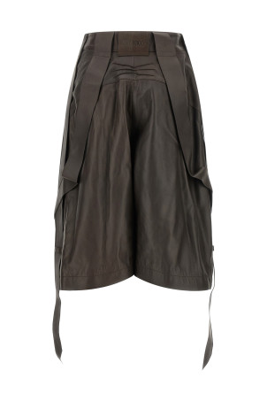 Brown leather bermuda shorts Brown