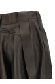 Brown leather bermuda shorts Brown