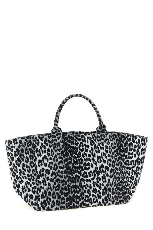 'Leopard Sequin XXL Tote' shopping bag Gray