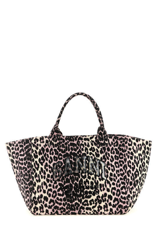 'Leopard Sequin XXL Tote' shopping bag Pink
