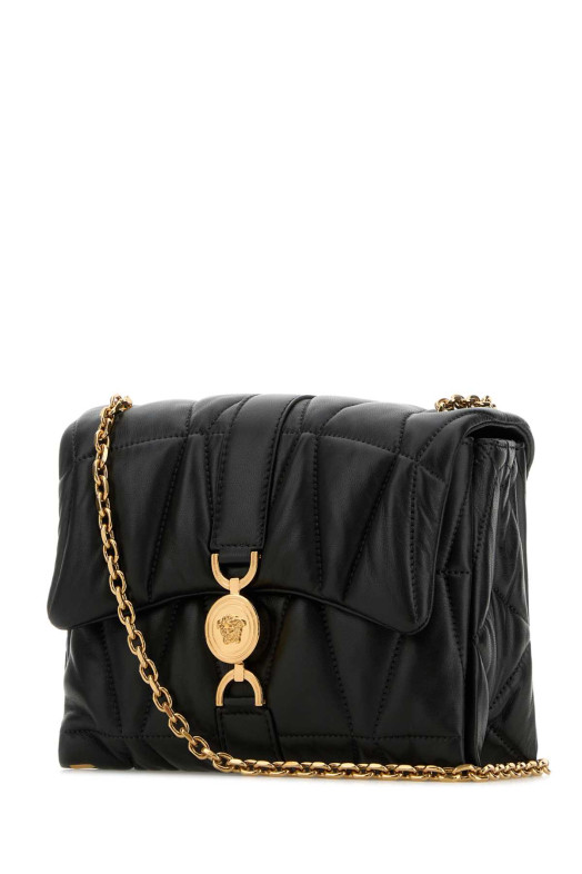 Сумка через плечо Kleio из чёрной кожи наппа от VERSACE (10159641A12973)