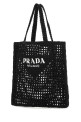 Черная сумка для покупок из рафии Black PRADA (1BG3932A2T)