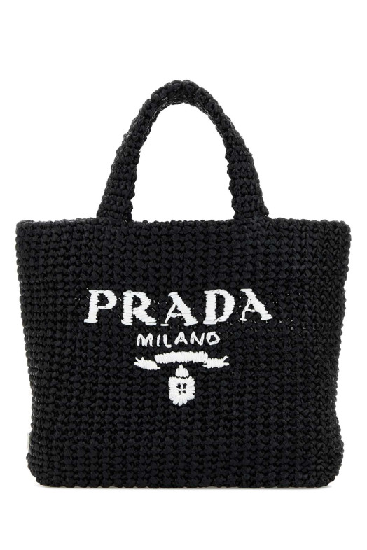 Черная соломенная сумочка Black PRADA (1BG422VOOL2A2T)