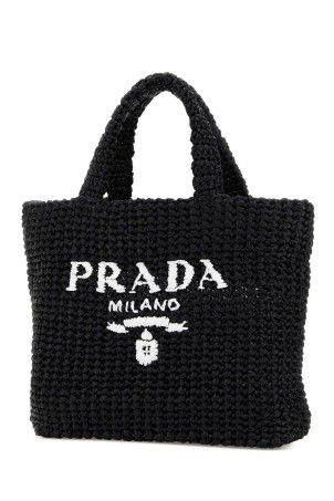Чорна солом'яна сумочка Black PRADA (1BG422VOOL2A2T)