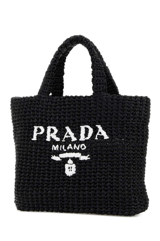 Черная соломенная сумочка Black PRADA (1BG422VOOL2A2T)