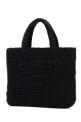 Black raffia shopping bag PRADA (1BG422VOUL2C2T)