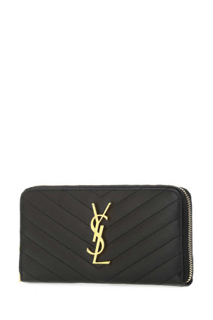 Black leather wallet Black SAINT LAURENT (358094BOW01)