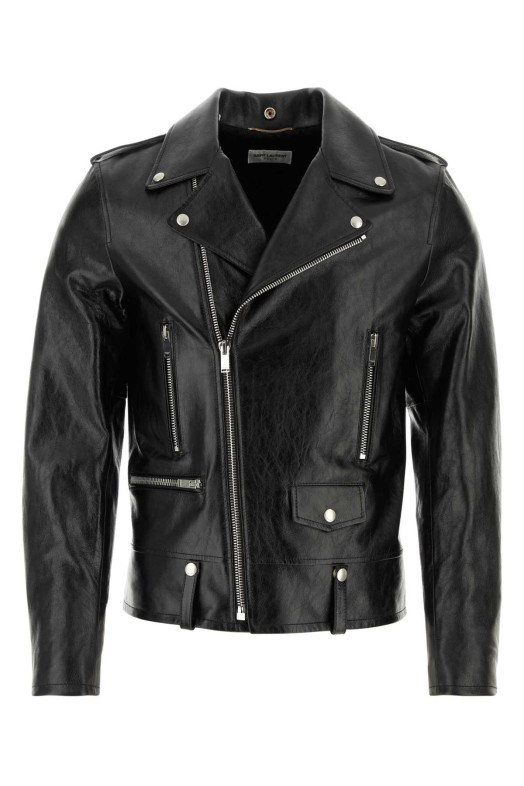 Black leather jacket Black SAINT LAURENT (484284YC2NI)