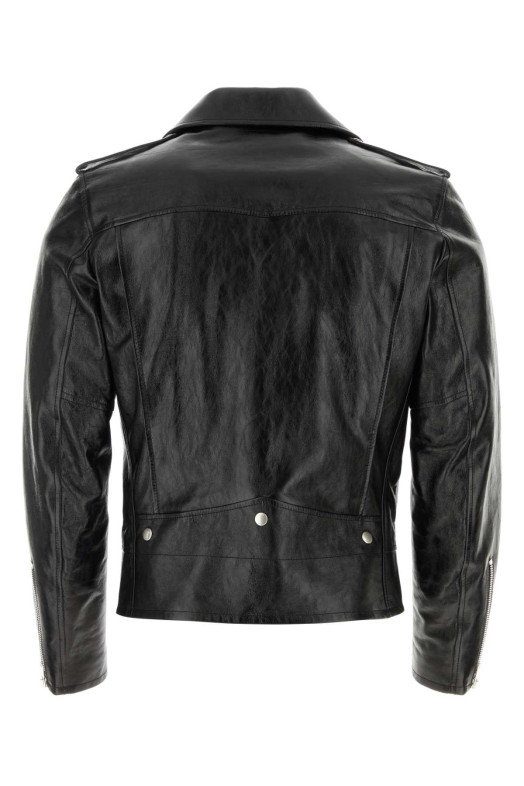 Black leather jacket Black SAINT LAURENT (484284YC2NI)
