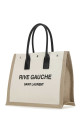 Большая сумка для покупок SAINT LAURENT «Rive Gauche» из песочного полотна (509415FAAVU)