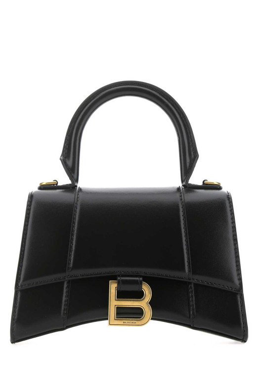 Black leather XS Hourglass handbag Black BALENCIAGA (5928331QJ4M)