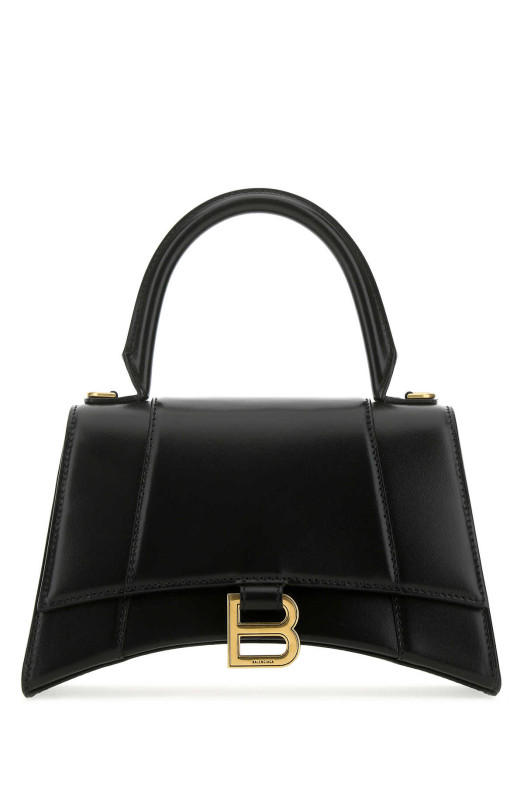 Black leather small Hourglass handbag Black BALENCIAGA (5935461QJ4M)